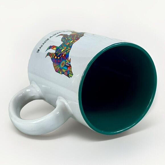 Howling Wolf CHEYENNE Colorblock Souvenir Mug - White w/ Studio Art Wolf - Picture 4 of 6